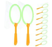 HONMEET 12 pièces Filets de Garçon Fille Portables avec Poignée Longue Léger et Résistant pour Attraper Insectes et Poissons Plein Air Couleur Aléatoire Couleur Aléatoire