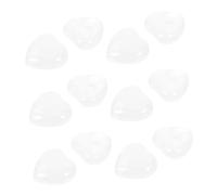 HONMEET 12 pièces Pierres Décoratives Forme de Cœur Naturelles Cristal Blanc Ornement Délicat Cadeau Fête des Mères Décoration Maison Positive Énergie