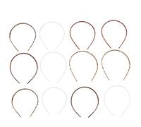 HONMEET 12pièces Serre-tête Denté Plastique Uni Lot Pour Femme Fille Avec Design Chic Et Couleur Élégante