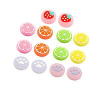 HONMEET 14 pièces Capuchons de Joystick Switch Silicone Thème Fruits Lumineux Lot de Grip Pouce Antidérapant pour Meilleure Prise et Contrôle de Jeu