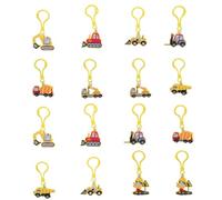HONMEET 16 Pièces Porte-clés en PVC Souple Camion Mini Mousqueton | Résiste à Déformation et Casse, Léger, pour Anneaux Standards et Ceintures, Usage Quotidien