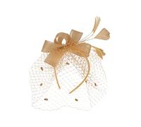HONMEET 1pièce Bandeau De Mariage Tulle Doré Accessoire Élégant Pour Fête Et Séance Photo Pour Mariées Et Invitées
