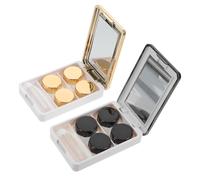 HONMEET 2 Ensembles Boîte Lentilles Contact Compacte Extérieure Étui Hygiénique Portable Protège Lentilles Souples pour Voyage et Lot de Noir et Or