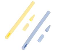 HONMEET 2 Ensembles Coque Silicone de Protection pour Stylet Pencil Set Jaune et Bleu Antichoc Antidérapant Compatible Recharge sans Fil et Maintien Magnétique