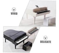 HONMEET 2 Ensembles Mini Piano Maison avec Tabouret Modèle Miniature Décoratif Accessoires Miniatures pour Maison de Poupée de Blanc et Noir Décor Réaliste