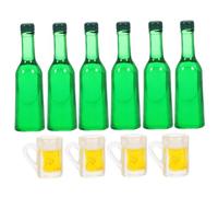 HONMEET 2 Ensembles Miniature Beer Bottles and Tiny Resin Beer Mugs for Dollhouse DIY Accessory for Maison Poupée Décor and Photo Props