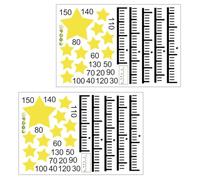 HONMEET 2 feuilles Stickers Muraux Toise Hauteur Garçon Fille PVC Décor Étoiles Chambre Crèche Mesure Autonome