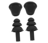 HONMEET 2 paires Bouchons Oreilles Étanches et Insonorisants Protection Auditive Imperméable pour Natation Bain Étude Réutilisables Noir Confortables et Durables