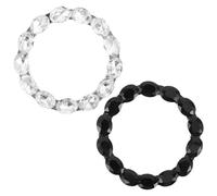 HONMEET 2 pièces Anneau de Démarrage Voiture Strass Cristal Noir Blanc Décoration Bouton Poussoir Voiture Femme Protection Bouton Allumage Éclatant Intérieur Automobile