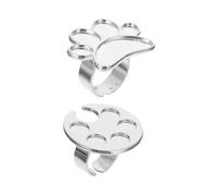 HONMEET 2 pièces Bague Palette Vernis Ongles Réglable pour Mélange Manucure et Nail Art Anneau Porte-couleur Pratique Accessoire Ongles Compact et Facile à Nettoyer
