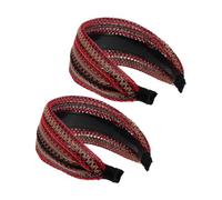 HONMEET 2 pièces Bandeau Large Tressé Rétro Serre-tête Haut Respirant pour Femmes Accessoires Coiffure Légers et Portables pour Voyages et Fêtes