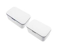 HONMEET 2 pièces Boîte à Lingettes Portable pour Parents Boîte Étanche Anti-poussière avec Couvercle Rangement Pratique pour Lingettes Humides pour Voyage et Maison Set Gris Bleu