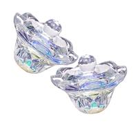 HONMEET 2 pièces Bol Verre Cristal Octogonal avec Couvercle pour Nail Art Palette Mélangeuse Acrylique Accessoire Professionnel pour Techniciens Ongulaires et Soins Manucure