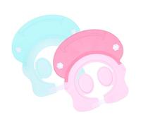 HONMEET 2 Pièces Bonnet Garçon Fille Silicone Réglable Protection Yeux et Oreilles Chapeau Bain Garçon Fille Bleu et Rose Visière Shampooing pour Tout-petits