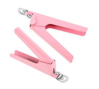 HONMEET 2 pièces Coffret Pinces Ongles Acier Inoxydable Coupe-ongles U-forme Plat Sécurisé pour Doigts et Orteils Épais Outils Manucure DIY et Précis Kit Rose Portable pour Soin des