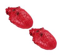 HONMEET 2 Pièces Décor Halloween Cœur Réaliste Vinyle Simulation Organes Humains Faux pour Maison Hantée Fête Ambiance Scène Crime