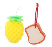 HONMEET 2 pièces Éponge Bain Garçon Fille Douce Exfoliante Lavable pour Nettoyage Peau Sensible Mousse Riche Massage Peau Né Couleur Aléatoire Couleur Aléatoire