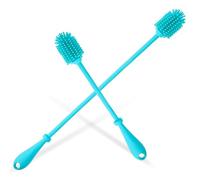 HONMEET 2 pièces Goupillon Biberon Silicone Grand et Petit Manche Long Antidérapant Brosse Douce pour Nettoyage Complet des Bouteilles