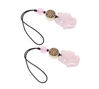 HONMEET 2 pièces Pendentif Téléphone Portable Renard Agate Breloque Décorative Légère pour Clés Sacoches et Voiture Accessoire Mobile Polyvalent