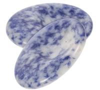 HONMEET 2 pièces Pierre de Massage Naturelle Galet Ovale pour Soulagement Stress et Angoisse Bord Doux pour Massage Du Pouce et Visage Matériau Naturel Sûr et Portable pour Usage