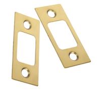 HONMEET 2 Pièces Plaque Arrière D'angle en Acier Inoxydable pour Serrures à Mortaise, Gâche D'angle de Porte en Métal Or, Sécurité Renforcée et Fonctionnement Fluide pour Portes en Bois
