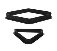 HONMEET 2 Pièces Triangle à Boules de Billard en Plastique Noir, Cadre | Support Stable pour Boules Standard, Cadre Épais à Ouverture Précise, Surface Adhérente, Lot Double
