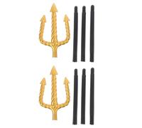 HONMEET 2 Pièces Trident Décoratif Halloween Ambiance Faux Plastique Léger | Trident Plastique, Accessoires Pirates, Accessoire Deguisement, Trois ou Quatre Sections, pour Photo et Scène