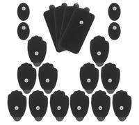 HONMEET 20 Patchs de Massage Réutilisables en Plastique Noir, Design Portable, Forme Ovale Longue, Accessoires de Physiothérapie pour Stimulation Musculaire à Domicile, Lot de 20 Pièces
