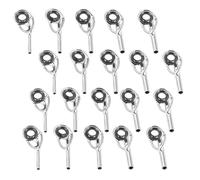 HONMEET 20 Pièces Anneau de Guidage de Canne à Mer en Acier Inoxydable | Kit de Réparation Rapide, Installation Facile, Format Portable, Finition Lisse pour Usage de Pêche