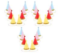 HONMEET 24 Chapeaux d'anniversaire en Papier pour Garçon et Filles avec Pompons, Design Conique Classique, Confortables à Porter, pour Fêtes d'anniversaire et Petits Rassemblements