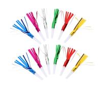 HONMEET 24 pièces Lot de Sifflets Garçon Fille Métalliques à Franges Pailletées Multicolores Sonore pour Fête Anniversaire Garçon Fille Kermesse