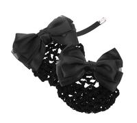 HONMEET 2pièces Accessoires Chignon Femme Filets à Nœud Pour Chignon Avec Décoration Arc Filets à Cheveux Pour Et Hôtesses Aériennes Pour Mariages Et Événements Formels