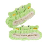 HONMEET 2pièces Bandeau De Lavage De Visage Animale De Bandeau De Soins De Peau Pour Femmes Tête De Grenouille Amusante Accessoire De Beauté Pratique Pour Maquillage Et Spa
