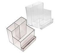 HONMEET 2pièces Boîte De Rangement Pour Forets à Ongles Organisateur Multi-emplacements Pour Tête De Polissage Des Ongles Étui De Présentation Pour Outils De Manucure