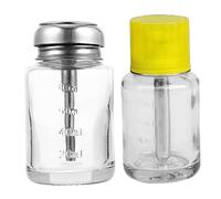 HONMEET 2pièces Bouteilles De Retrait De Vernis à Ongles De Flacons Verre Anti-fuite Avec Pompe Pratiques Pour Manucure Et Stockage