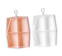 HONMEET 2pièces Organisateur De Maquillage Boîte De Rangement Pour Éponges De Beauté Support Portable Couleur Blanche Et Conserve Le Nettoyage Et Ordre Des Poudres Puff