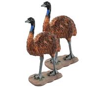 HONMEET 2pièces Statuette Autruche Réaliste Plastique Petite Figurine Autruche Ornement Décoratif pour Garçon Fille Décor De Bureau Modèle Animal Simulé