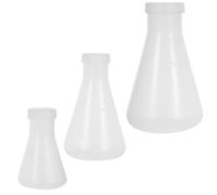 HONMEET 3 Pièces Fiole Erlenmeyer Professionnelle en Plastique Pp Base Solide et Mesure Précise, Capacité 100ml 250ml 500ml, pour Applications en Chimie et Sciences Vie Réutilisable