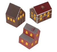 HONMEET 3 Pièces Miniature Cottage House Figurines Japanese Style Resin Fairy Garden Decor for Micro Landscape Flower Pots Car Ornaments and Photography Props