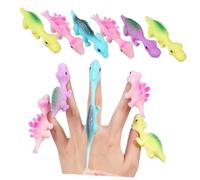 HONMEET 30 pièces Jouets Dinosaure à Doigt Elastiques Figurines Plastique Résistantes Jouets Lanceurs Animaux pour Fête