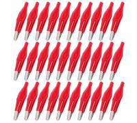 HONMEET 30 Pinces Crocodiles Électriques Grandes Taille, Clips en Fer Gaine Pvc Rouge, Pinces de Test Électrique sans Fil pour Usage Domestique et Automobile, Accessoires pour Tests