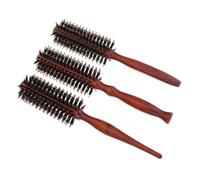 HONMEET 3pièces Brosse à Cheveux Ronde Poils De Sanglier Set De Poignée Bois Naturel Brosse Démêlante Pour Types De Cheveux Parfaite Pour Coiffage Brushing