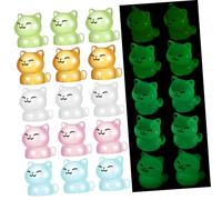 HONMEET 40pièces Miniature Chat Résine Lumineux Figurines De Chatons Multicolores pour Micro Paysage Décorations Miniatures Résine Émettant Une Lueur Nocturne pour Maison De Poupée Et Bure