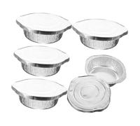 HONMEET 5 ensembles Set de Plats Alimentaires Portables Papier Aluminium Épais avec Couvercles Paniers Chauffants Multifonctions pour Cuisson et Barbecue Plein Air Utilisation Pratique