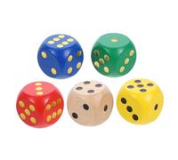 HONMEET 5 pièces Lot de Dés Bois à Bords Arrondis pour Jeux Éducatifs de Construction de Mots Faciles à Lire et Résistants pour Activités Scolaires et Jeux Famille