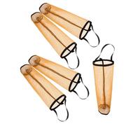 HONMEET 5 Pièces Pochette à Balles de Tennis Murale en Nylon Mesh Jaune | Accès Rapide, Séchage Aéré, Poignée et Sangle Robuste, pour Gymnases Scolaires et Centres D'entraînement