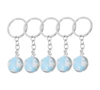 HONMEET 5 pièces Porte-clés Globe Terre Lot de Créatif et Léger Accessoires Décoratifs Robustes pour Cadeau Fête Anniversaire et Décoration