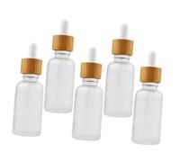 HONMEET 5 pièces Set de Flacons Compte Gouttes Verre avec Anneau Bouteilles Miniatures Étanches pour Huiles Essentielles pour Voyage et