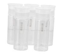 HONMEET 5pièces Bouteilles Pression Pour à Flacons Vide Recharges Pour Démaquillant Lotion Tonique Outils De Manucure Voyage Transparent