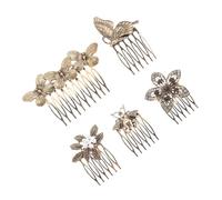 HONMEET 5pièces Peignes à Cheveux Vintage Avec Perles Et Accessoires De Mariage Pour Mariée Épingles à Cheveux Élégantes Et Coiffures Spéciales